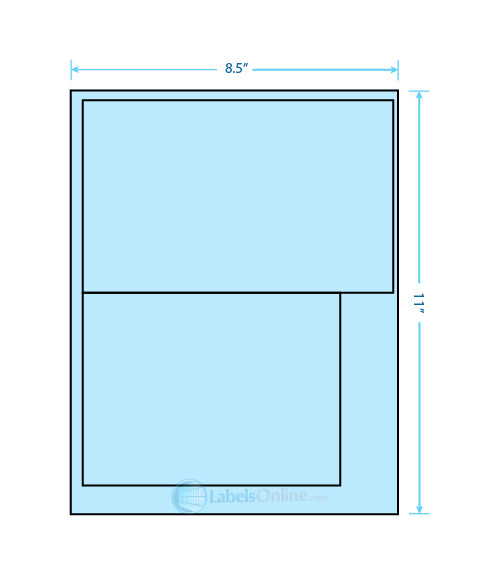 8.0625" x 5" / 6.25" x 4.25" - 2 up - Pastel Blue (Laser)