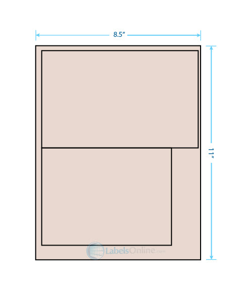 8.0625" x 5" / 6.25" x 4.25" - 2 up - Pastel Tan (Laser)