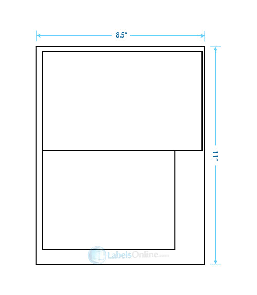 8.0625" x 5" / 6.25" x 4.25" - 2 up - Removable (Laser / Inkjet)