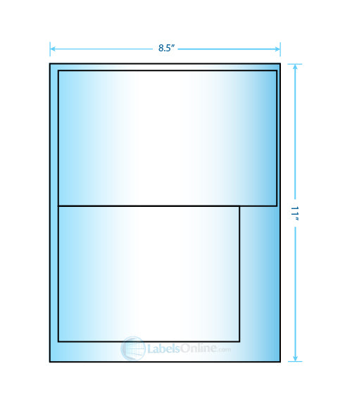8.0625" x 5" / 6.25" x 4.25" - 2 up - White Vinyl Drum (Laser)