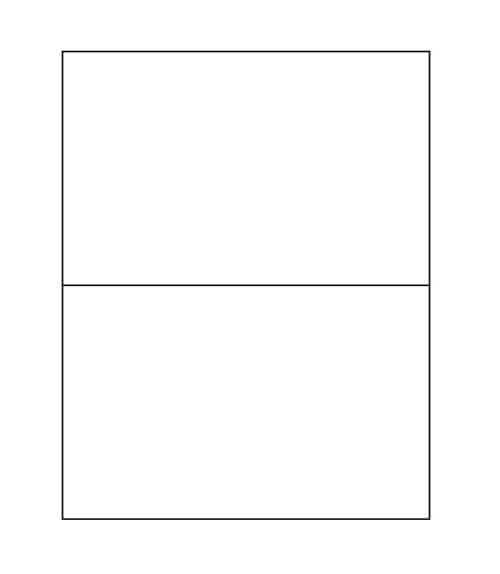 8 1/2" x 5 1/2" Laser/Inkjet Labels; 2 up; 100 sheets/case - Standard White Matte