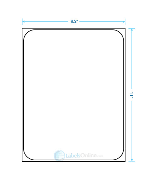 8.25" x 10.75" - 1 up - All Temp Freezer (Laser / Inkjet)