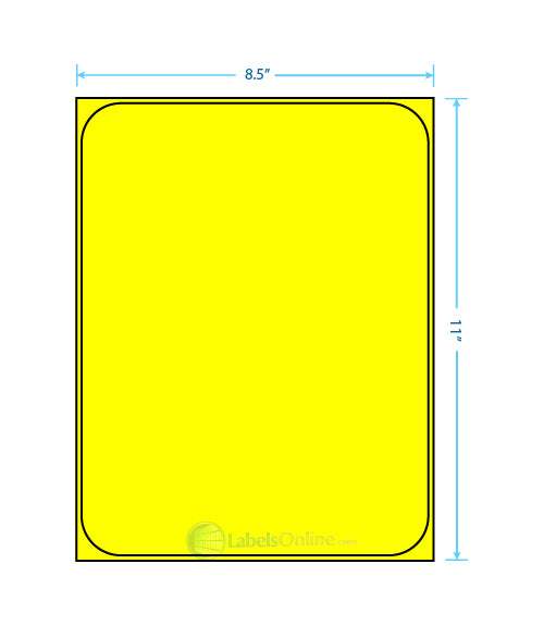 8.25" x 10.75" - 1 up - Fluorescent Yellow (Laser)