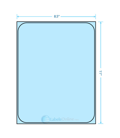 8.25" x 10.75" - 1 up - Pastel Blue (Laser)