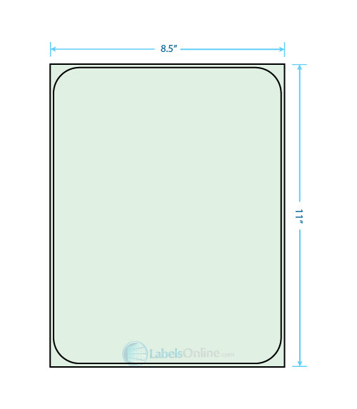 8.25" x 10.75" - 1 up - Pastel Green (Laser)