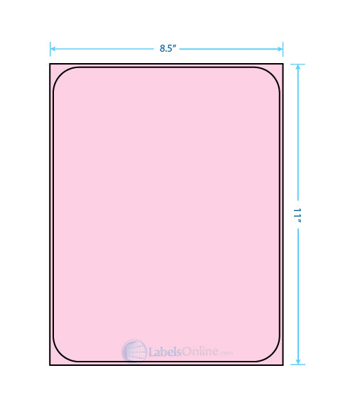 8.25" x 10.75" - 1 up - Pastel Pink (Laser)