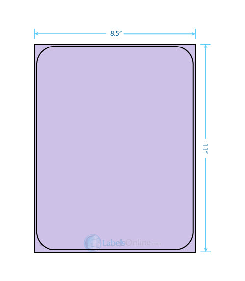 8.25" x 10.75" - 1 up - Pastel Purple (Laser)