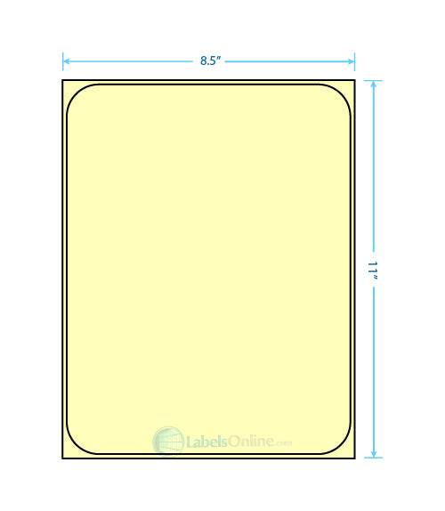 8.25" x 10.75" - 1 up - Pastel Yellow (Laser)