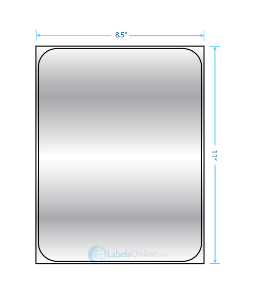 8.25" x 10.75" - 1 up - Silver Foil (Laser)