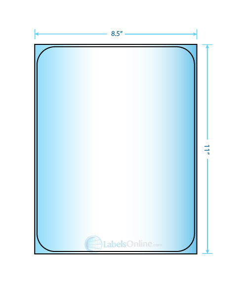 8.25" x 10.75" - 1 up - White Vinyl Drum (Laser)
