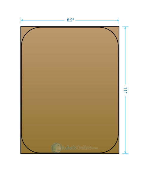 8.375" x 10.875" Barcode Labels - 1 up - Brown Kraft