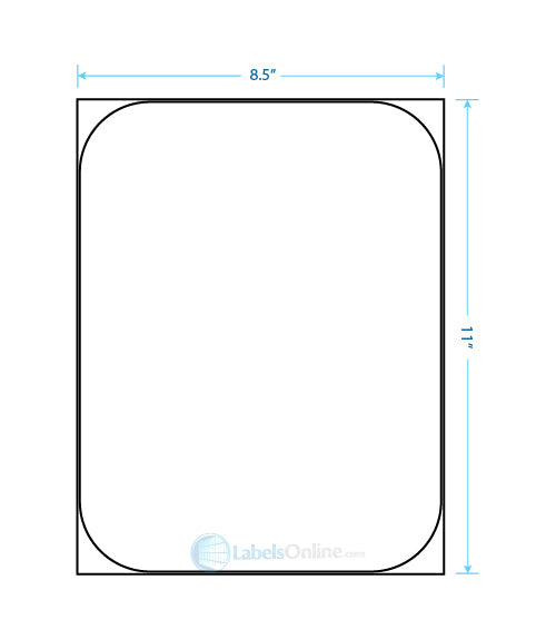 8.375" x 10.875" Barcode Labels - 1 up - Clear Matte