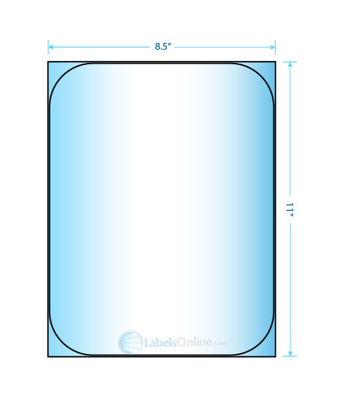 8.375" x 10.875" Barcode Labels - 1 up - High Gloss