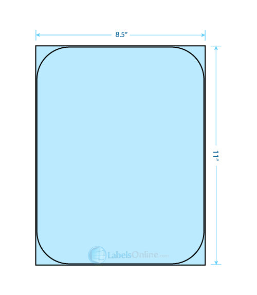 8.375" x 10.875" Barcode Labels - 1 up - Pastel Blue