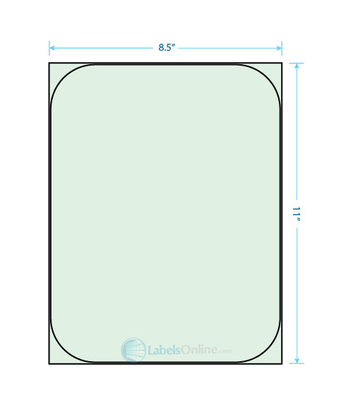 8.375" x 10.875" Barcode Labels - 1 up - Pastel Green