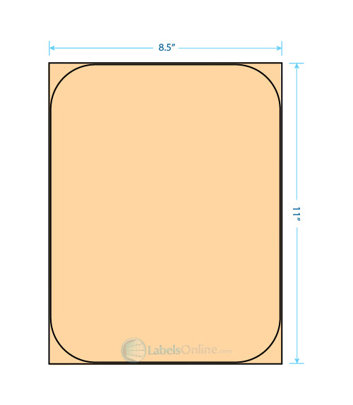 8.375" x 10.875" Barcode Labels - 1 up - Pastel Orange