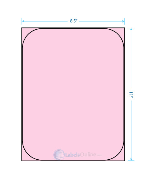 8.375" x 10.875" Barcode Labels - 1 up - Pastel Pink