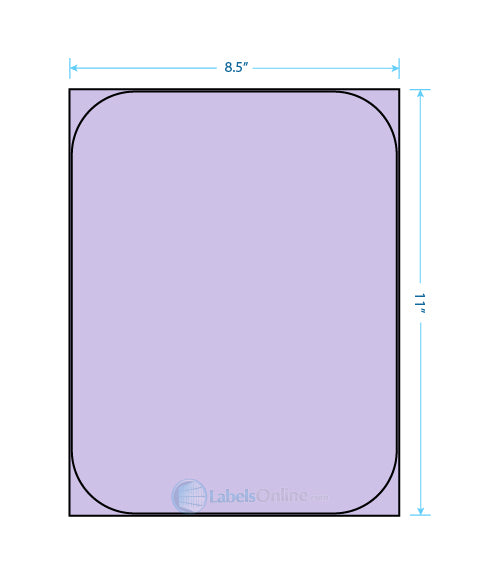 8.375" x 10.875" Barcode Labels - 1 up - Pastel Purple