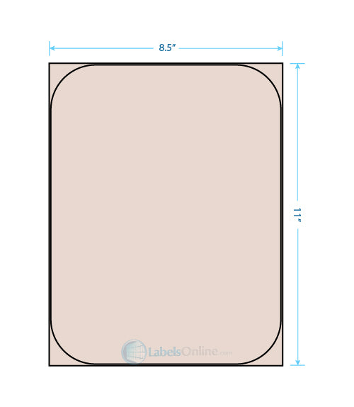 8.375" x 10.875" Barcode Labels - 1 up - Pastel Tan
