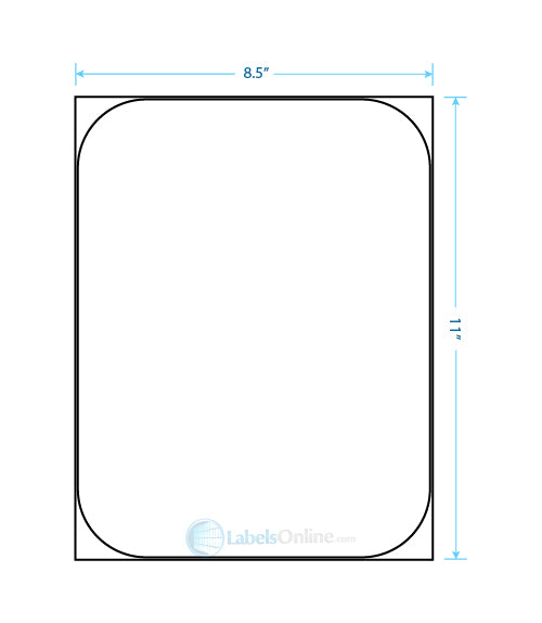 8.375" x 10.875" Barcode Labels - 1 up - White Polyester