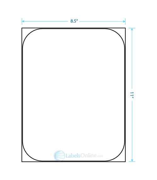 8.375" x 10.875" Barcode Labels - 1 up - White Vinyl Drum
