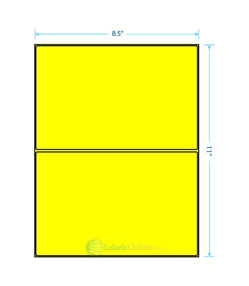 8.375" x 5.375" - 2 up - Fluorescent Yellow