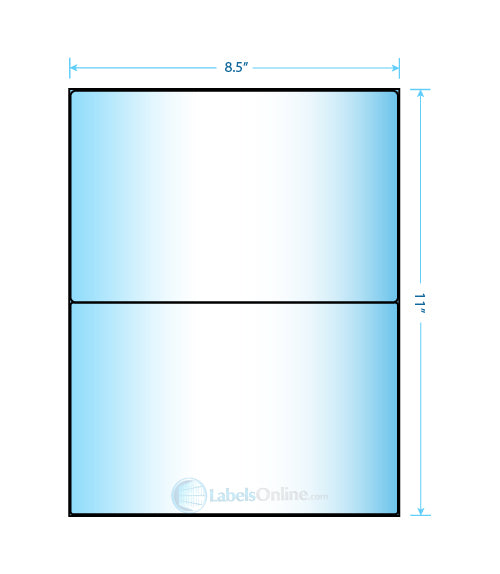8.4375" x 5.4531" Barcode Labels - 2 up - High Gloss