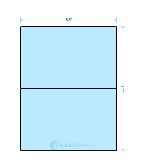 8.4375" x 5.4531" Barcode Labels - 2 up - Pastel Blue
