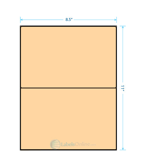 8.4375" x 5.4531" Barcode Labels - 2 up - Pastel Orange