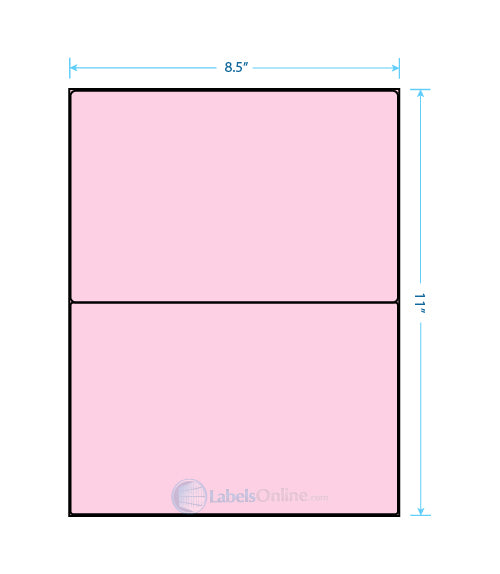8.4375" x 5.4531" Barcode Labels - 2 up - Pastel Pink
