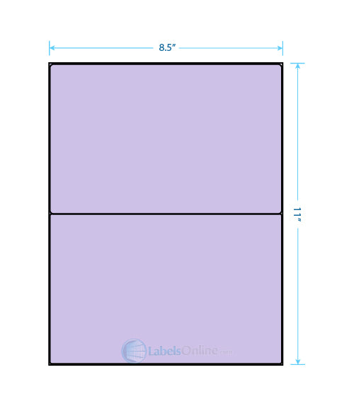8.4375" x 5.4531" Barcode Labels - 2 up - Pastel Purple
