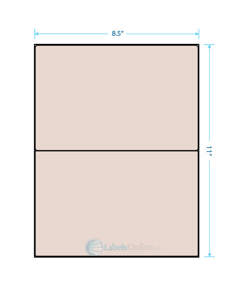 8.4375" x 5.4531" Barcode Labels - 2 up - Pastel Tan