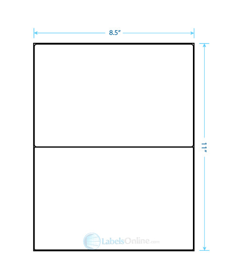 8.4375" x 5.4531" Barcode Labels - 2 up - Standard White Matte