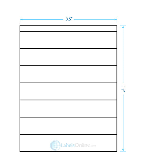 8.5" x 1.5" - 7 up - Clear Matte