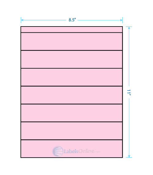 8.5" x 1.5" - 7 up - Pastel Pink
