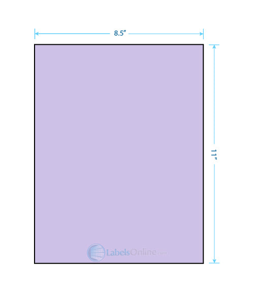 8.5" x 11" - 1 up; 1 Vertical Back Slit - Pastel Purple