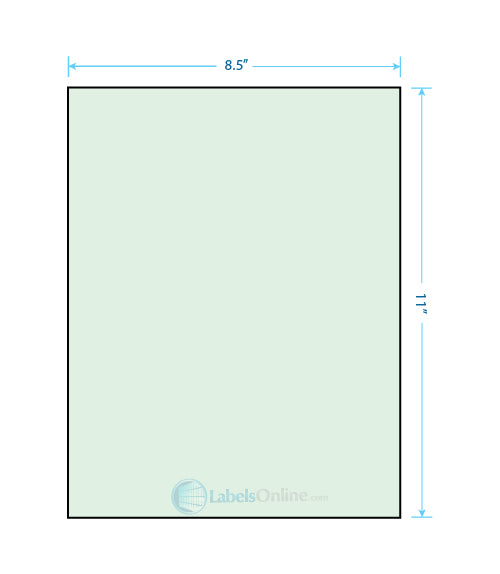 8.5" x 11" - 1 up; 2 Vertical Back Slits - Pastel Green
