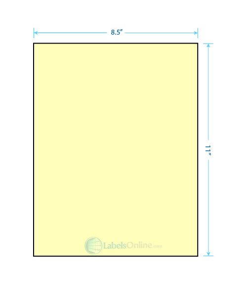 8.5" x 11" - 1 up; 2 Vertical Back Slits - Pastel Yellow