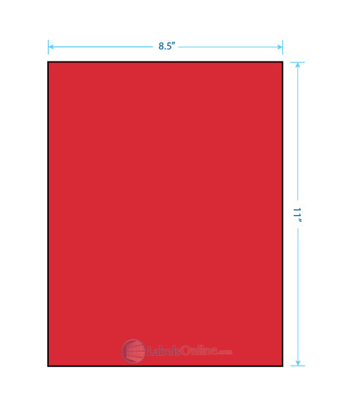 8.5" x 11" - 1 up 4 Vertical Back Slits - Fluorescent Red Labels