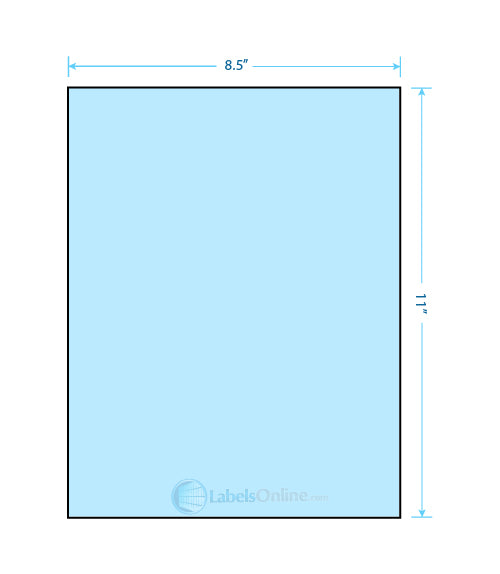 8.5" x 11" - 1 up; 4 Vertical Back Slits - Pastel Blue