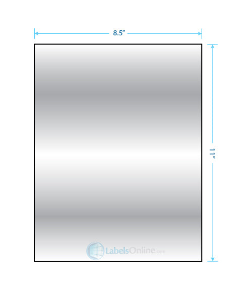 8.5" x 11" - 1 up; 4 Vertical Back Slits - Silver Foil