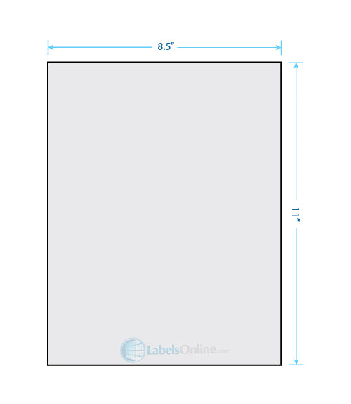 8.5" x 11" Barcode Labels - 1 up 1 Vertical Back Slit Centered - Recycled