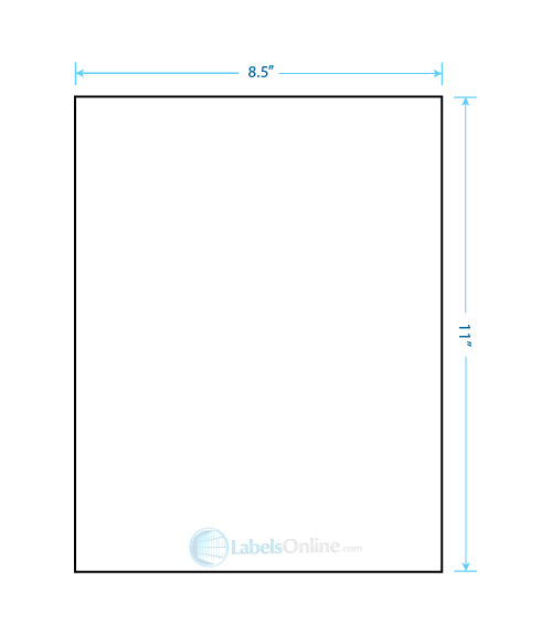 8.5" x 11" Barcode Labels - 1 up; No Back Slit - Crystal Clear