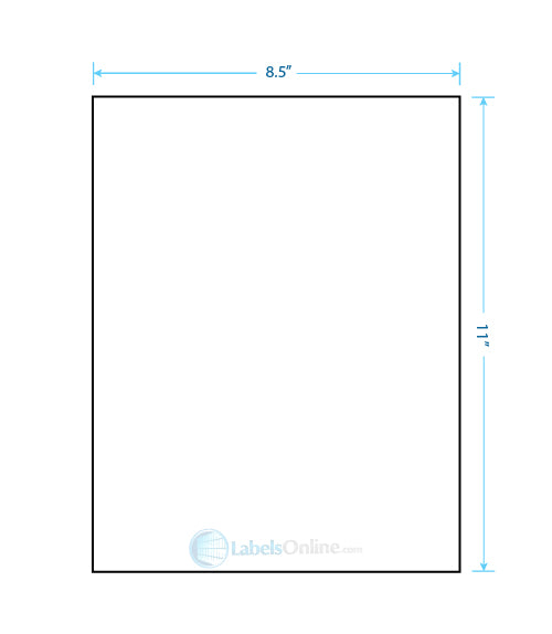 8.5" x 11" Barcode Labels - 1 up; No Back Slit - Matte Litho