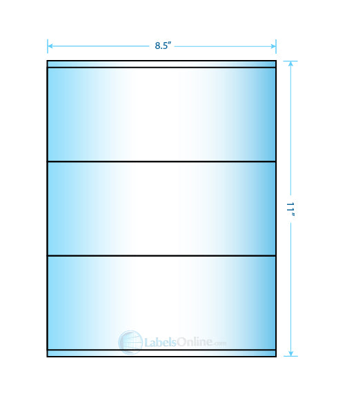 8.5" x 3.5" - 3 up - Mid Gloss
