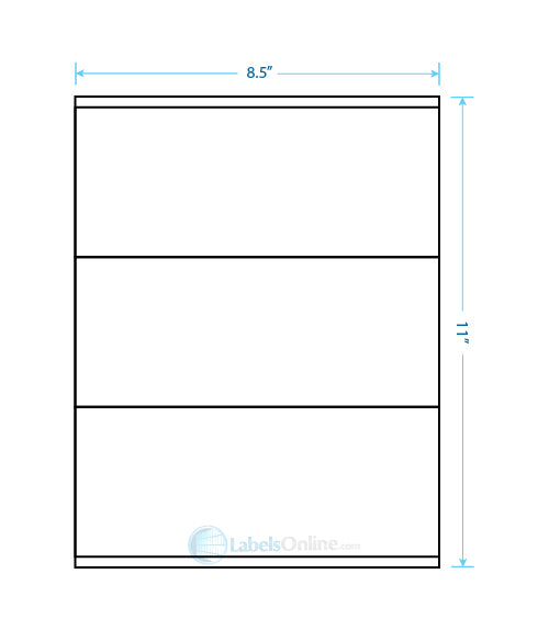 8.5" x 3.5" - 3 up - Opaque/Blockout
