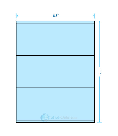 8.5" x 3.5" - 3 up - Pastel Blue