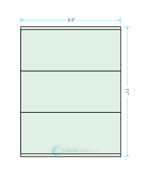 8.5" x 3.5" - 3 up - Pastel Green