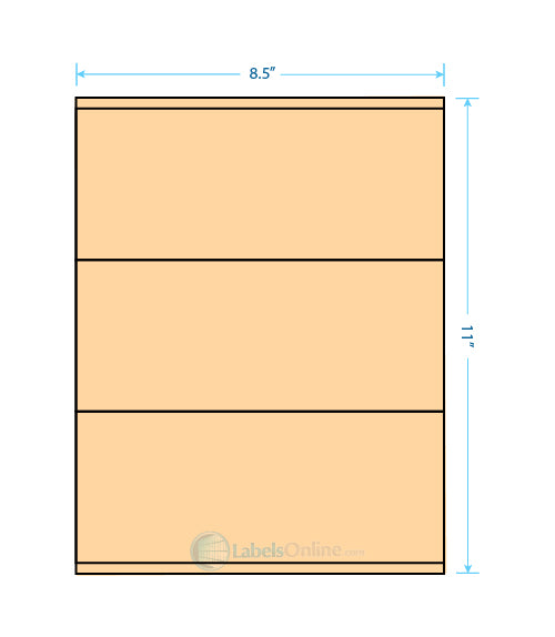 8.5" x 3.5" - 3 up - Pastel Orange
