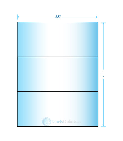 8.5" x 3.666" - 3 up - Premium High Gloss (Laser)